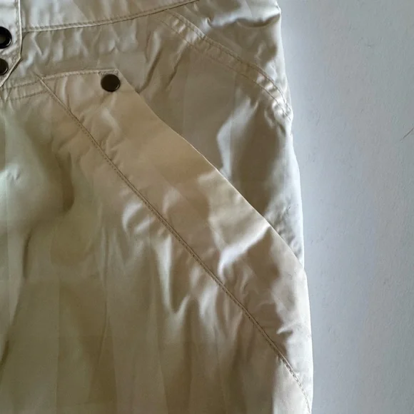 Burton Snowboard Pants, S, Cream w/ Green Accents, pockets, pockets pockets NWOT